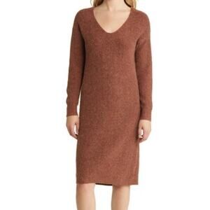 New ~ CASLON ~ Directional V-neck Long Sleeve Sweater Dress FALL